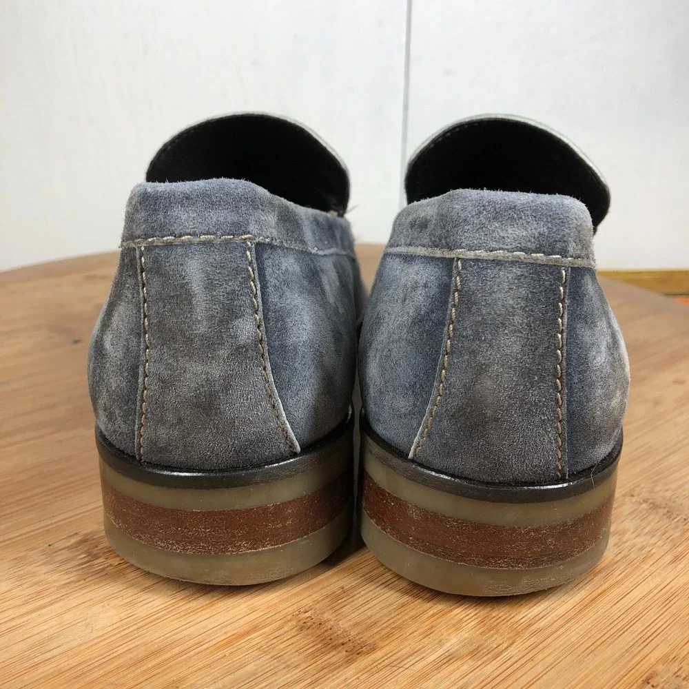 Donald Pliner size Mens 7 shoes Blue Leather Penny Classic Dress loafers